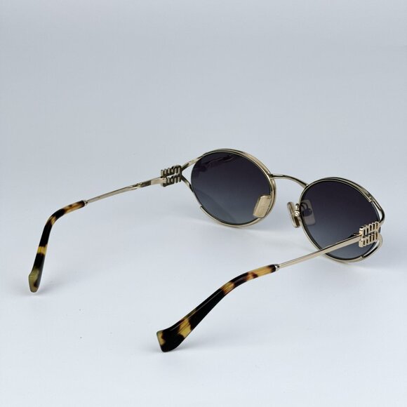 Miu Miu MU52YS ZVN5D1 BRAND NEW Sunglasses Pale Gold Grey Gradient Oval main image 4